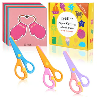 Hamnor Toddler Scissors, 6Pcs Safety Scissors for Kids in Animal Designs,  Preschool Training Scissors Toddler Craft Scissors for