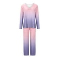 thumbnail image 4 of Viadha Women's Pajama Sets Ladies' Casual Solid Color Casual Top Pants Pajama Set, 4 of 5