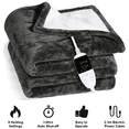 thumbnail image 4 of Luxurious Electric Heated Throw Soft Fleece Grey Over Blanket Digital Controller Blue 130x150cm, 4 of 5