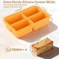 thumbnail image 5 of Silicone Freezer Tray for Soup Stock & Broth, 1-Cup Ice Cube Tray with Lid for Meal Prep Rice Sauce Leftovers, Freeze 4 Perfect Portion Cubes, Oven & Dishwasher Safe, 5 of 9