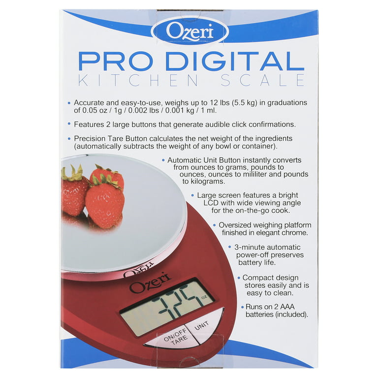 Ozeri Touch Professional Digital Kitchen Scale 12 lbs Edition, in Tempered Glass - Burnt Ochre