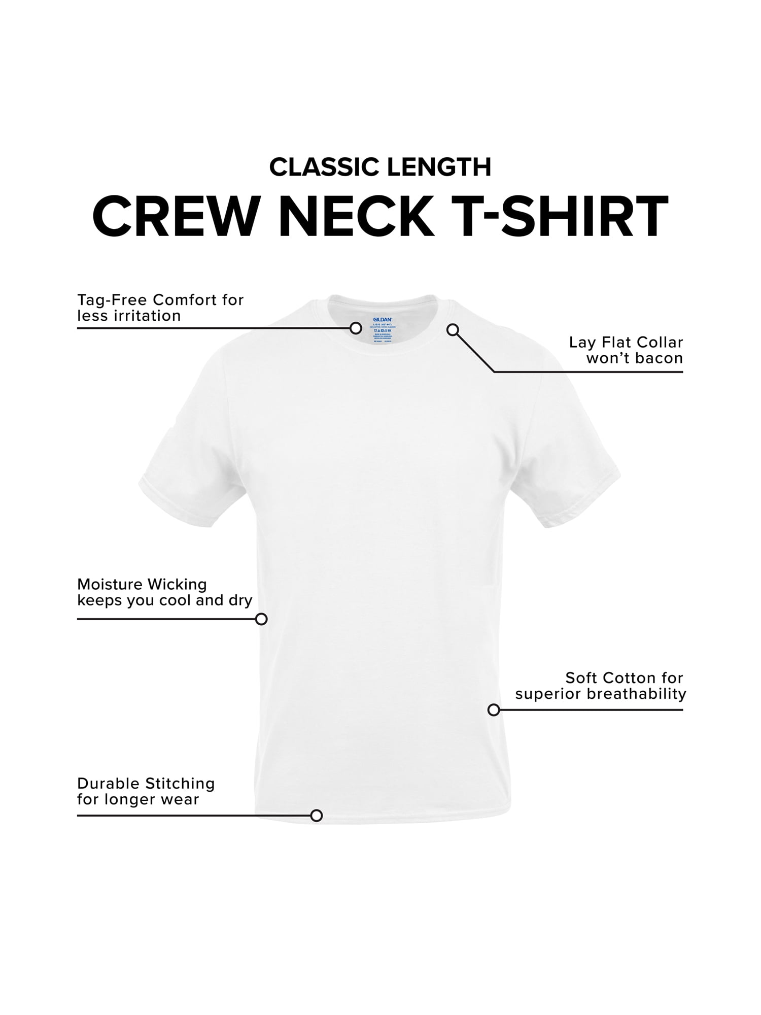 Gildan Men's Short Sleeve Crew T-Shirt, 10-Pack, Sizes S-3XL