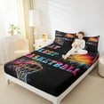 thumbnail image 4 of Manfei Get Sleep Basketball Bed Sheets,Multicolor Splashing Ink King Sheets,Teens Ball Games Sheet Set,Ultra Soft Home Decor,4pcs, 4 of 7