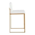 thumbnail image 3 of Fuji Contemporary High Back Counter Stool In Gold Steel And White Velvet - Set Of 2, 3 of 7