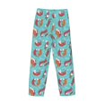 thumbnail image 3 of Vsdgher Sea Otters Family In Blue Water Print Mens Pajama Pants Sleep & Lounge Pants, PJ Bottoms With elastic waistb and Pockets, 3 of 5