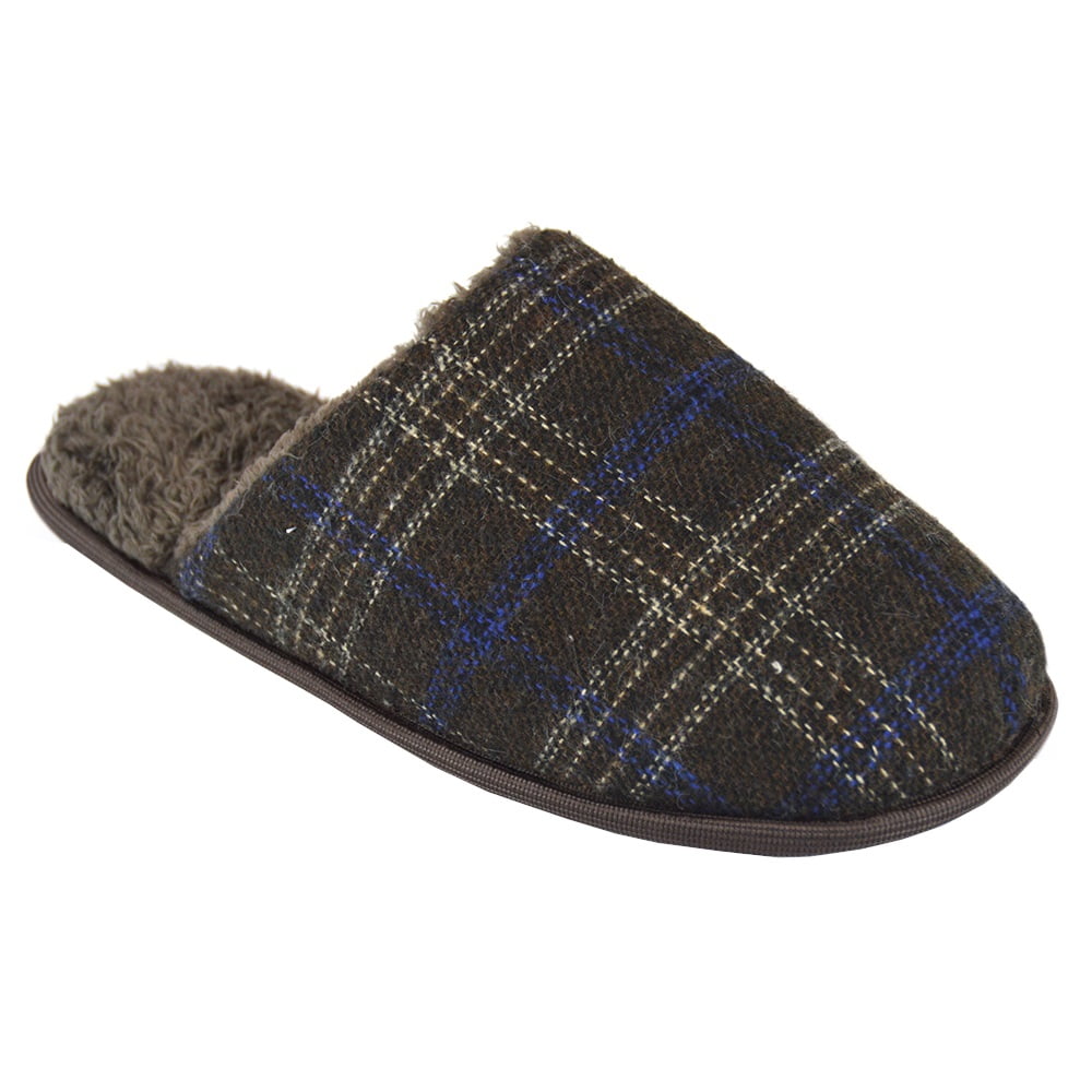 Mens Checked Mule Slippers Walmart Canada