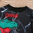 thumbnail image 6 of Towmus Toddler Baby Boys Dinosaur Clothes Long Sleeve Top & Pants Casual Wear 3-9 Months Fall Outfits Set, 6 of 9