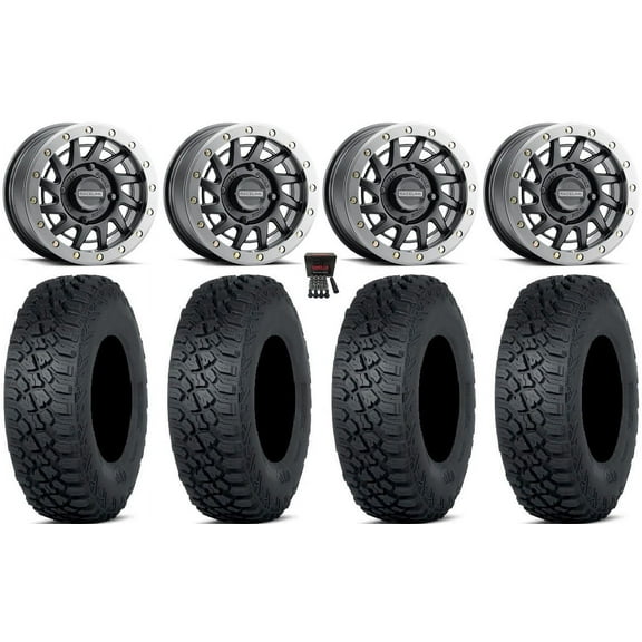 Raceline Squad 15" Wheels Bk  38mm 35" Tenacity XNR Tires SportsmanRZRRanger