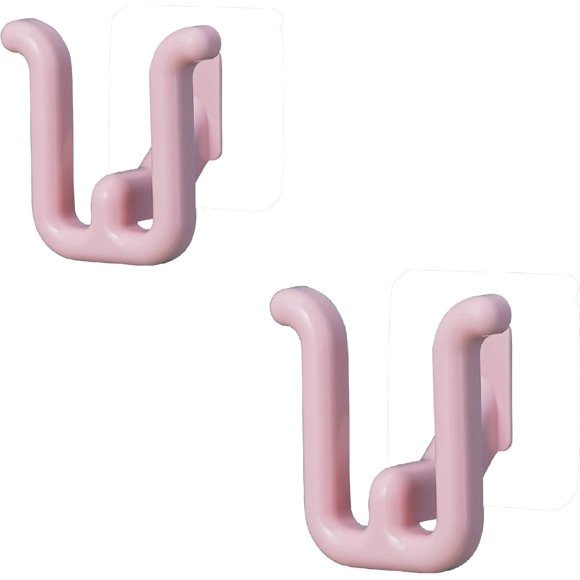 shiyou-Slippers Hook Bathroom Shower Adhesive Storage Organizer Rack Saving Space Babouche Sticky Holder (Pink)
