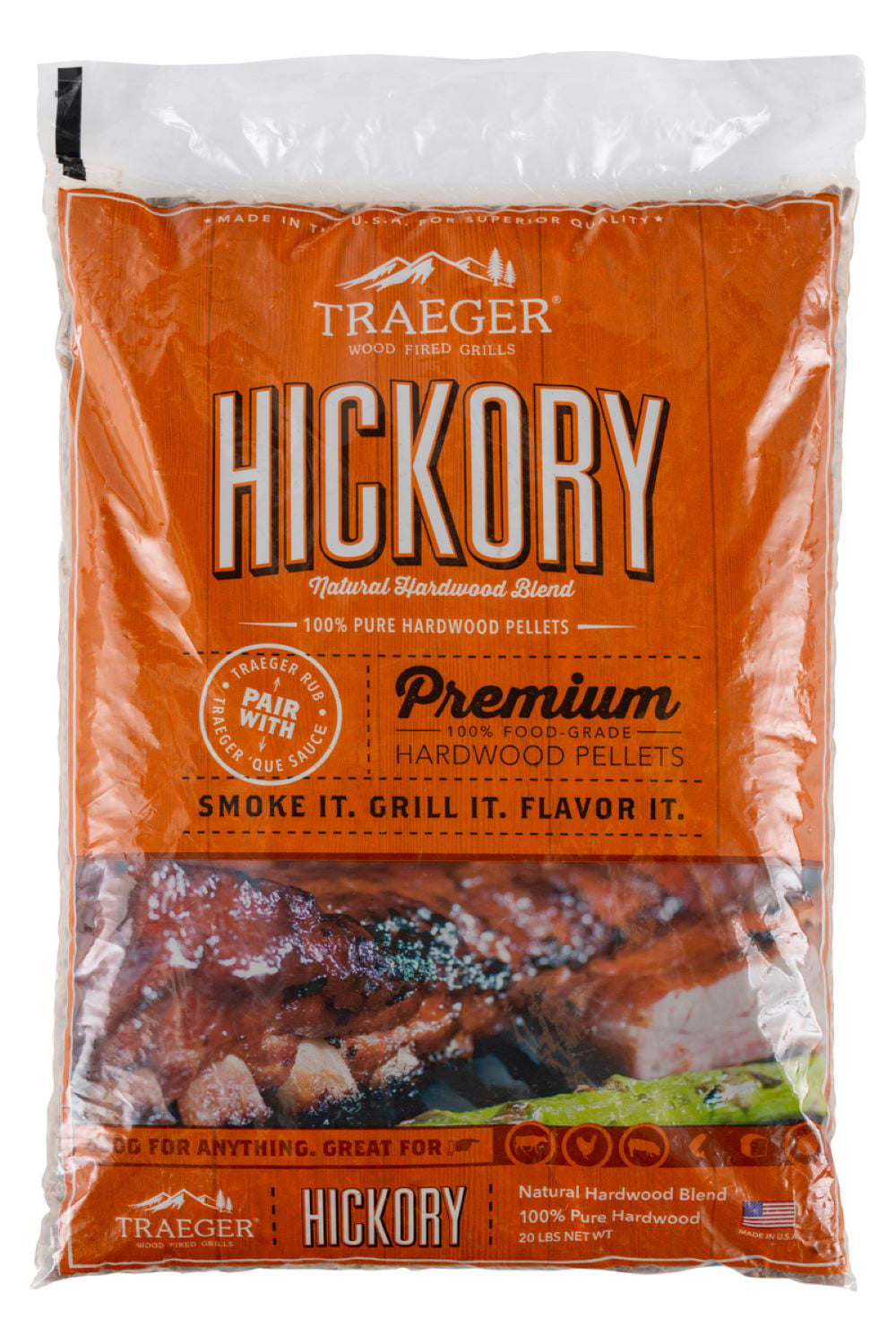 Traeger Hickory Hardwood BBQ Pellets 