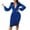 Blue, variant on LOVZFMLL Fashion Casual Women's Pullover Long Sleeve V-Neck Sexy White Collar Irregular Dress Blue M