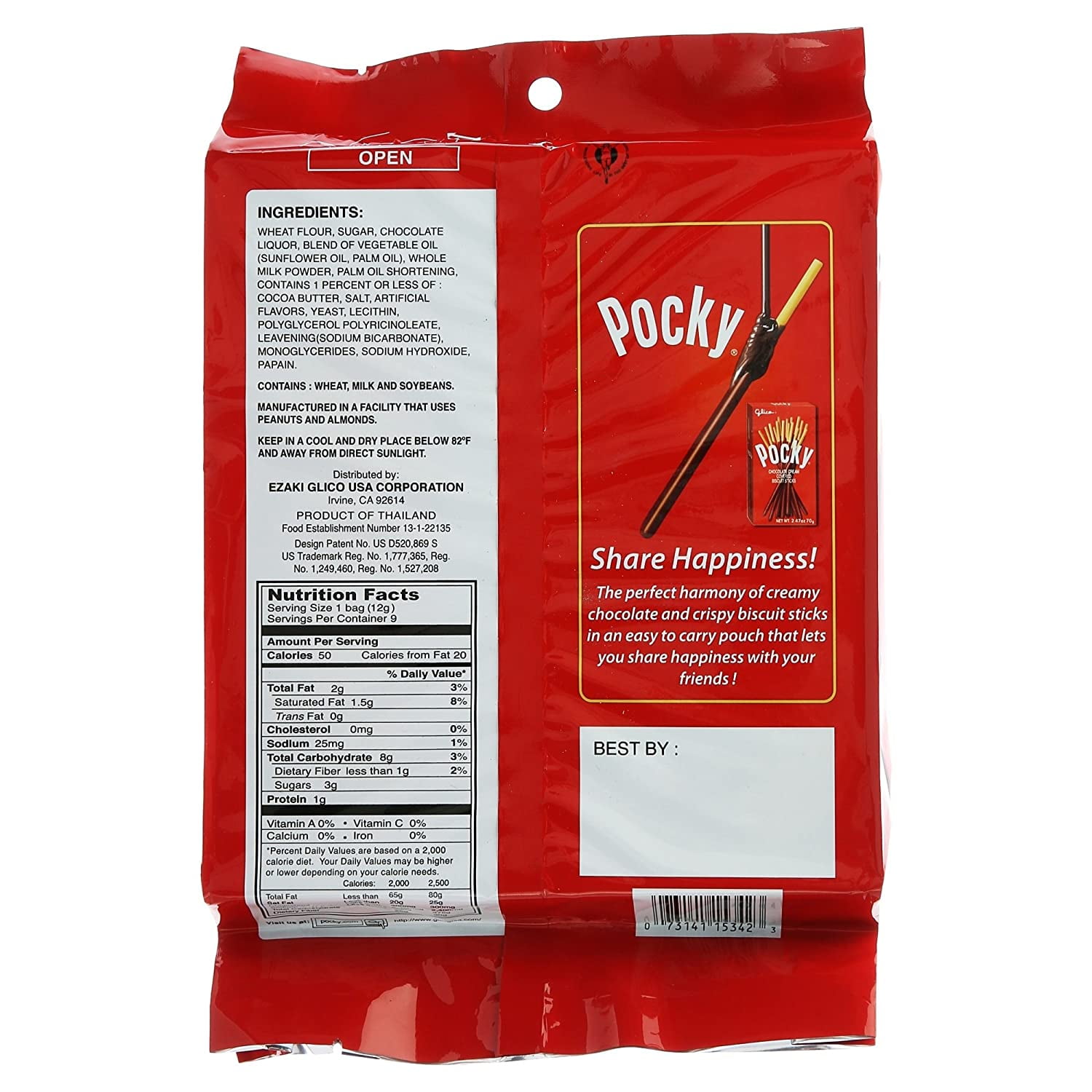 Japanese Snacks Glico Pocky Chocolate Biscuit Stick family 9 Packs Party Pack (3 packs)