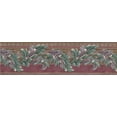 thumbnail image 2 of Plum Violet Vert Feuilles Floral Papier Peint Frontière Retro Design, Rouleau 15' x 7'', 2 of 3