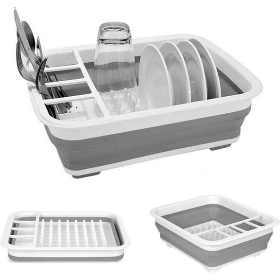 collapsible dish drying rack portable dish drainer dinnerware organizer kitchen rv campers storage