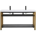 thumbnail image 4 of 60 inch Double Bathroom Metal Vanity in Golden Black, 4 of 15