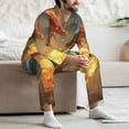 thumbnail image 7 of Naloa Red And Blue Fire Dragon B Men’s Pajamas Set - Long Sleeve Button Down Sleep Shirt and Pajama Bottoms Sleepwear Set-XX-Large, 7 of 7