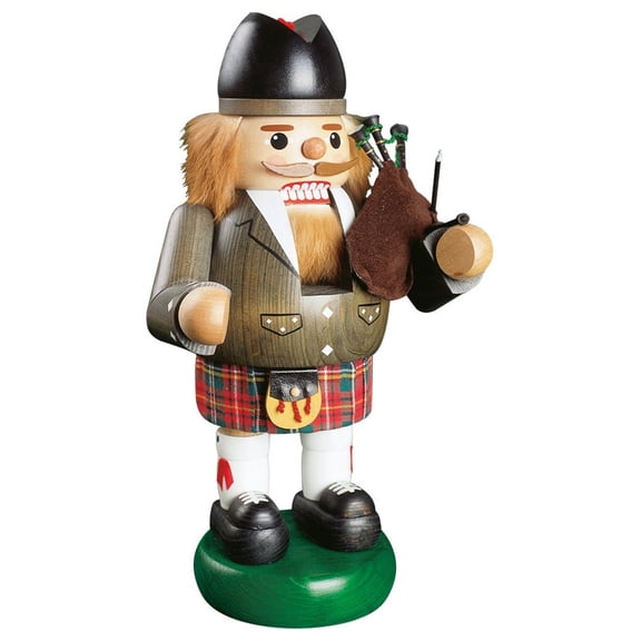 German nutcracker scottish man with bagpipes, height 33 cm / 13 inch, Erzgebirge by Richard Glaesser Seiffen