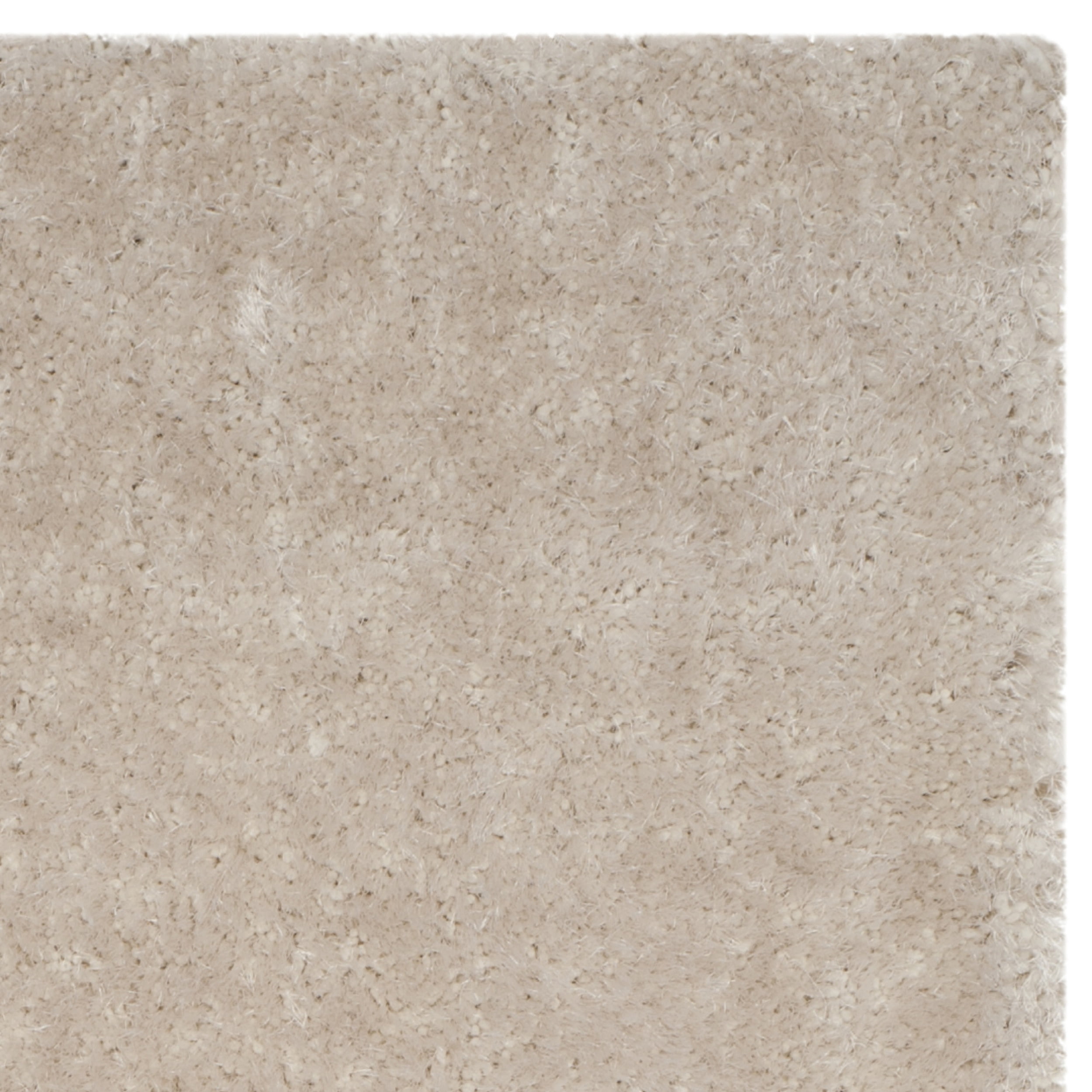 SAFAVIEH Luxe Paxton Solid Plush Polyester Shag Area Rug, Bone, 4' x 6'