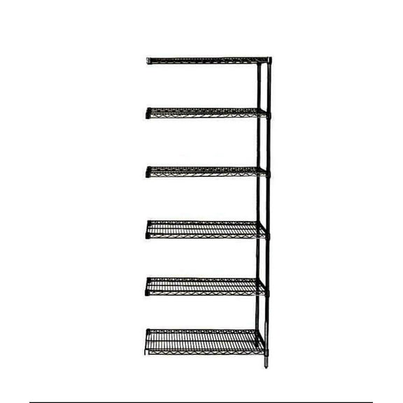 21" Deep x 24" Wide x 63" High 6 Tier Black Add-On Shelving Unit