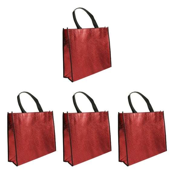 GOOHOCHY Reusable Tote Bags with Handle for Storage Made of Nonwoven Fabric Red Pieces