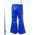 thumbnail image 5 of Zaldita Toddler Girls Hip Hop Jazz Streetwear Bell Bottom Pants Kids Sequined Performance Trousers Flare Pants A Royal Blue 6-7, 5 of 7