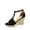 Black, variant on Judith-36 Women's Open Toe T Strap Ankle Strap Espadrille Wedge Sandals