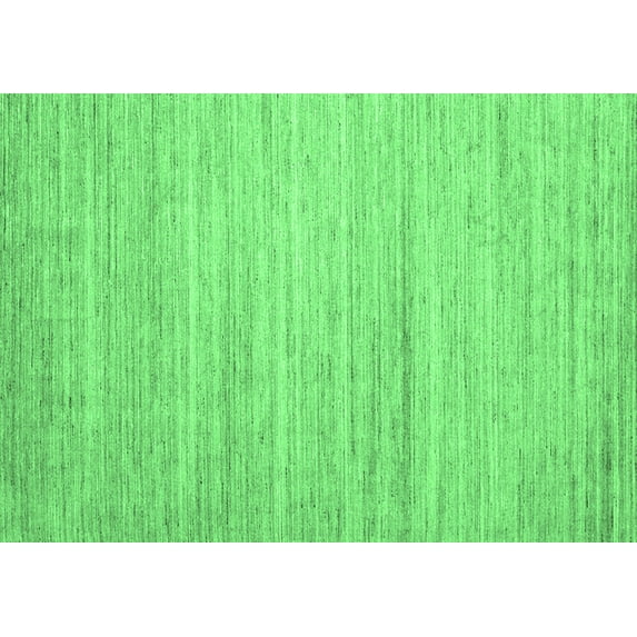 Ahgly Company Indoor Rectangle Abstract Emerald Green Contemporary Area Rugs, 5' x 7'
