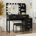thumbnail image 2 of Algherohein Vanity Set with Mirror and Storage Cabinet,Makeup Vanity for Bedroom,Black, 2 of 8