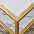 thumbnail image 6 of Tcbosik 2pcs Modern Nesting Coffee Table Square & Rectangle End Table, Gold Metal Frame, 6 of 10