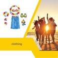 thumbnail image 3 of Qarigey Hermosas guirnaldas, Hula, Kit de accesorios para disfraz, ropa inferior, vestido elegante, pajitas, faldas, decoración de Accesorios de disfraces Azul, 3 of 6