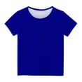 thumbnail image 3 of Zpanxa Girls Summer Short Sleeve Tops Kids T Shirts Casual Crewneck Solid Tee Loose Tunic Tops for Teen Girl, 3 of 5