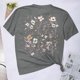 thumbnail image 4 of Camisetas de Verano de Mujer Pequeña Flor Impresa Cuello Redondo Manga Corta Superior, Verano Superior de las Mujeres, 4 of 6