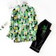 thumbnail image 3 of Camisón largo Gibobby para mujer Pijamas navideños Conjunto de Pijama Largo de satén con Botones clásicos con Bolsillos Amarillo L, 3 of 4
