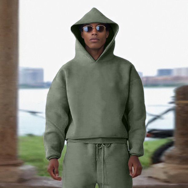 WILLBEST Sudaderas para Hombre Otoño e Invierno Casual Pareja Moda Sudadera con Capucha Sudadera De Color Sólido Sudadera Suelta XGrande