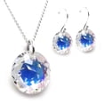 thumbnail image 1 of Juego de aretes y cadena con dije corte Classic ZVEZDA plata mexicana ley .925 cristal Swarovski 14mm, 1 of 5