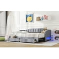 thumbnail image 6 of Newest Twin XL Size Extendable Upholstered Daybed with Two Storage Drawers , LED Light,Twin XL to King Daybed,Gray, 6 of 9