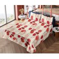 thumbnail image 4 of Ambesonne Tulips Fitted & Flat Sheet with Shams 4 Pcs Set, Simple Blooms Pattern Art, Calking, Dark Coral Eggshell, 4 of 5