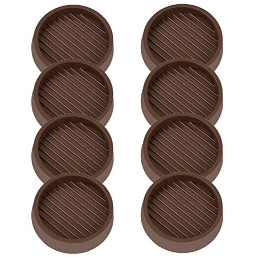 2X2 Round Rubber Caster Cups,Non Slip Furniture Pads,Anti-Slip Gripper,Anti Skid Furniture Feet,Anti Slide Floor Protector for Bed Couch Table Chair Stoppers (Brown,8 Pack)