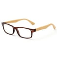thumbnail image 3 of Newbee Spring Hinge Rectangular Frame Bamboo Reading Glasses, 3 of 4