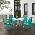 thumbnail image 2 of Afuera Living 5-Piece Metal Outdoor Dining Set in Turquoise Gloss/White, 2 of 11
