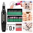 thumbnail image 1 of Pulidora de uñas eléctrica portátil con cabezales intercambiables para manicura profesional, ideal para uñas naturales y postizas, incluye cable de carga y accesorios, color negro., 1 of 6