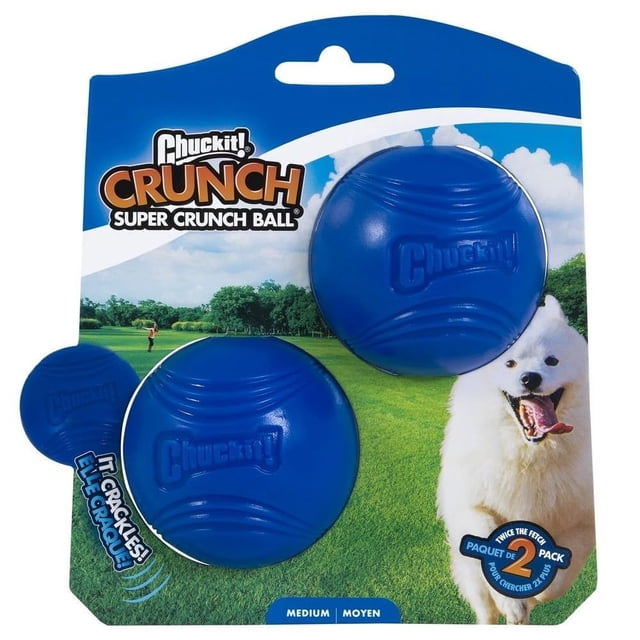 Juguete para perros Chuckit! Crunch Ball de tamaño mediano (paquete de 2)