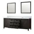 thumbnail image 4 of Lexora Home Marsyas 84" Quartz Top Double Vanity with Sinks and Mirrors in Brown, 4 of 10