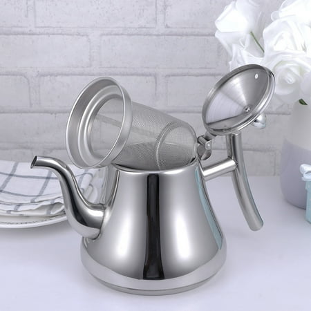 

Tea Pot 1L Stainless Steel Tea Pot Water Kettle Tea Kettle with Strainer for Home Restaurant