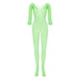 thumbnail image 5 of TINZ Bodystocking en Résille à Manches Longues pour Femmes avec Entrejambe Ouvert Lingerie Transparente pour Porter Collants d'Hiver en Résille pour Femmes, 5 of 5
