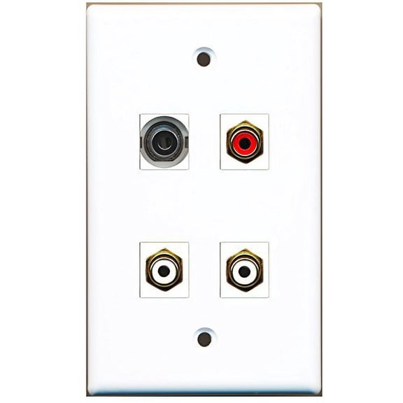 RiteAV - 1 Port RCA Red 2 Port RCA White 1 Port 3.5mm Wall Plate
