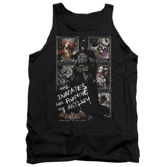 Trevco Batman Aa-Running The Asylum - Adult Tank Top - Black- Large