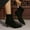 Black, variant on Viluyesy Womens Dress Boots, Kitten Heel Pointed Toe Pull-On Comfort Suede Leather Mid Calf Boots Khaki
