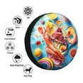 thumbnail image 4 of Naloa Surreal Seafood Extravaganza PVC Leather Spare Tire Wheel Cover Spare Tire Cover, for Car Truck SUV Camper Trailer Universal Fit(14-17in)-17 inch, 4 of 6