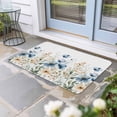 thumbnail image 2 of Blue Spring Floral Doormat Outdoor Entrance 16"x24", Watercolor Blooming Summer Botanical Absorb Moisture Dirt Door Mats, Non-Slip Rubber Backing Floor Mats Indoor, Low-Profile Front Door Rugs, 2 of 9